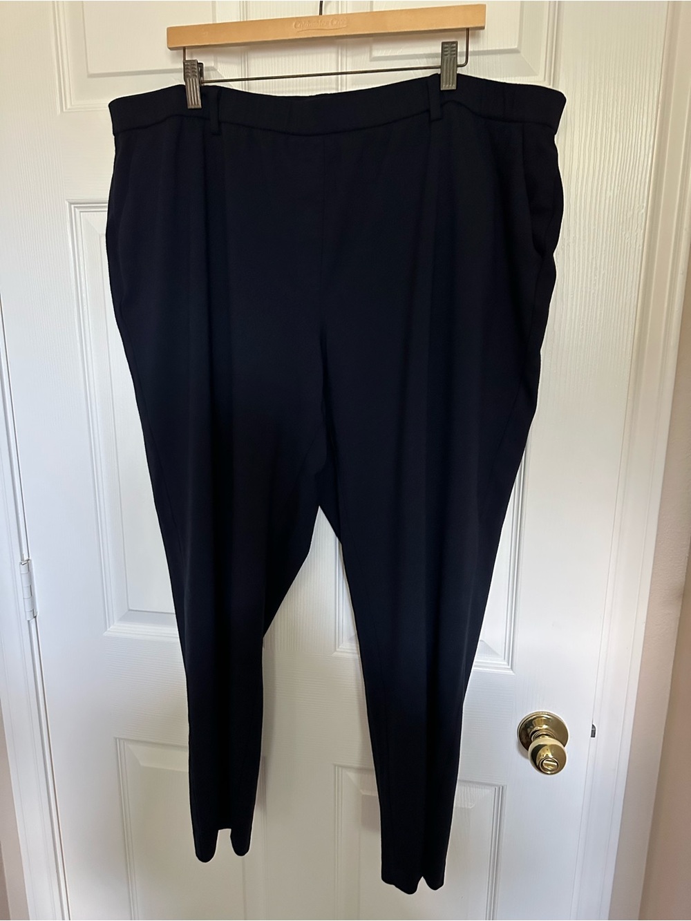 Talbots Navy Blue pull on straight leg Women's Dress slacks size 22W EUC.
